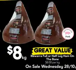 Drakes Illawarra Full or Half Leg Ham On The Bone offer