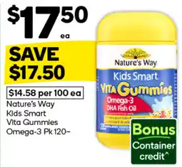 Woolworths Nature's Way Kids Smart Vita Gummies Omega-3 offer