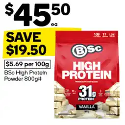 Woolworths BSc High Protein Powder offer