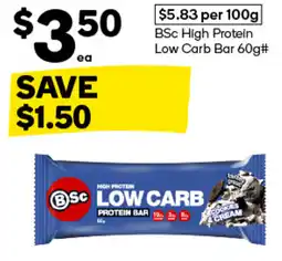 Woolworths BSc High Protein Low Carb Protein Bar offer