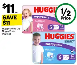 Woolworths Huggies Ultra Dry Nappy Pants offer