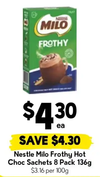 Nestle Milo Frothy Hot Choc Sachets