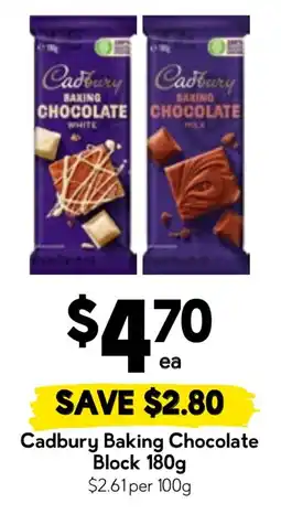Drakes Cadbury Baking Chocolate Block offer