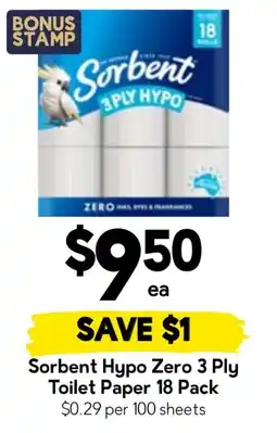 Drakes Sorbent Hypo Zero 3 Ply Toilet Paper offer