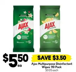 Drakes Ajax Multipurpose Disinfectant Wipes offer