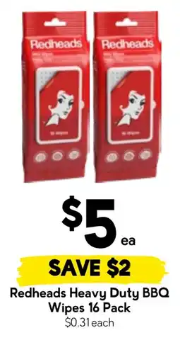 Drakes Redheads Heavy Duty BBQ Wipes offer