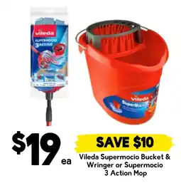 Drakes Vileda Supermocio Bucket & Wringer or Supermocio 3 Action Mop offer