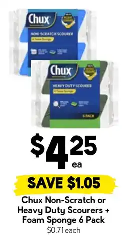 Drakes Chux Non-Scratch or Heavy Duty Scourers + Foam Sponge 6 Pack offer