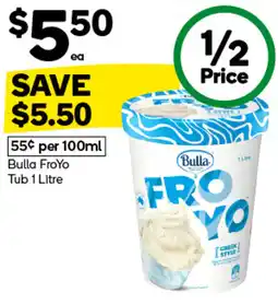 Woolworths Bulla FroYo offer