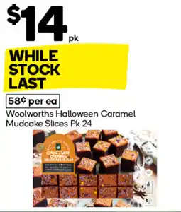 Woolworths Woolworths Halloween Caramel Mudcake Slices offer