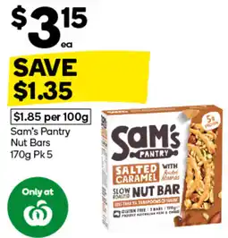 Woolworths Sam's Pantry Nut Bars offer