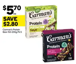 Woolworths Carman's Protein Bars offer