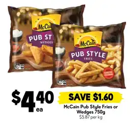 Drakes McCain Pub Style Fries or Wedges offer