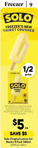 Drakes Solo Original Lemon Ice Blocks offer
