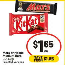 IGA Mars or Nestle Medium Bars offer