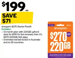 Woolworths amaysim $270 Starter Pack offer