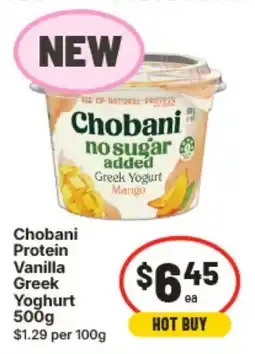 IGA Chobani Protein Vanilla Greek Yoghurt offer