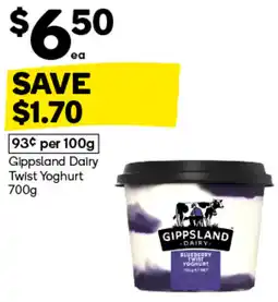 Woolworths Gippsland Dairy Twist Yoghurt offer