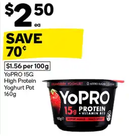 Woolworths YoPRO 15G High Protein Yoghurt Pot offer