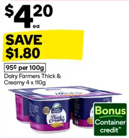 Woolworths Dairy Farmers Thick & Creamy offer