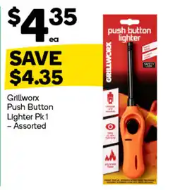 Woolworths Grillworx Push Button Lighter Assorted offer