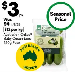 Woolworths Australian Qukes Baby Cucumbers offer