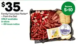 Woolworths Family Favourites Platter offer
