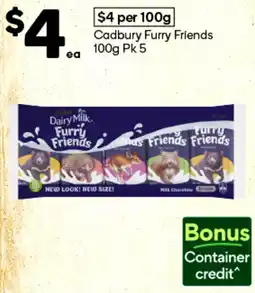 Woolworths Cadbury Furry Friends offer