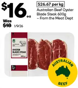 Woolworths Australian Beef Oyster Blade Steak offer