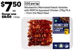 Woolworths Woolworths Marinated Kebab Varieties offer