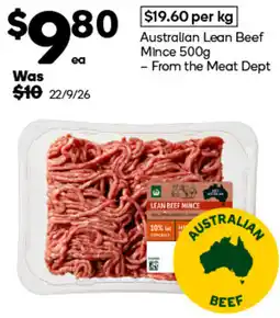 Woolworths Australian Lean Beef Mince offer