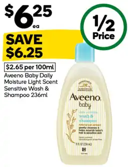 Woolworths Aveeno baby daily moisture wash & shampoo offer