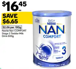 Woolworths Nestle Nan Comfort Stage 3 Toddler Milk Drink offer