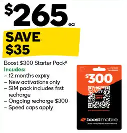 Woolworths Boost $300 Starter Pack offer