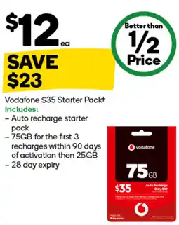 Woolworths Vodafone $35 Starter Pack offer