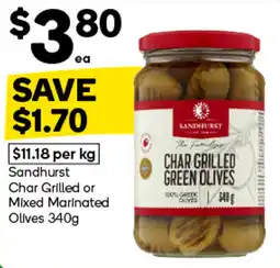 Woolworths Sandhurst Char Grilled Green Olives offer
