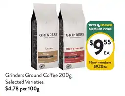 Foodworks Grinders Ground Coffee offer