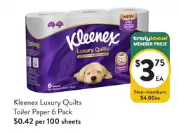 Foodworks Kleenex Luxury Quilts Toiler Paper offer