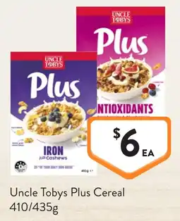 Foodworks Uncle Tobys Plus Cereal offer