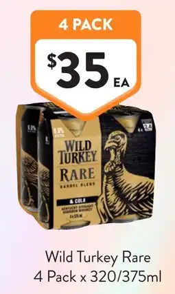 Foodworks Wild Turkey Rare Barrel Blend & Cola offer