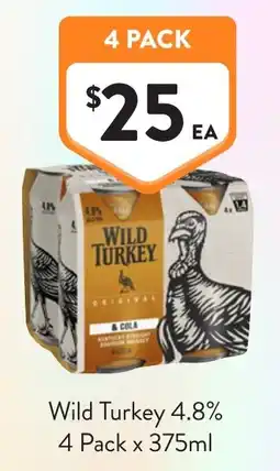 Foodworks Wild Turkey 4.8% & Cola offer