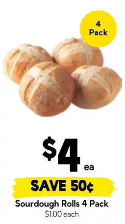 Drakes Sourdough Rolls 4 Pack offer