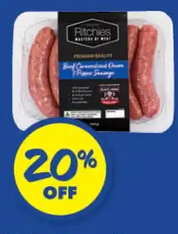 Ritchies Ritchies Beef Caramelised Onion & Pepper Sausage offer