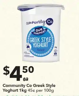 Ritchies Community Co Greek Style Yoghurt offer