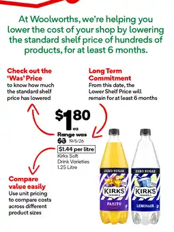 Woolworths Kirks Soft Drink Varieties offer