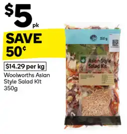 Woolworths Woolworths Asian Style Salad Kit offer
