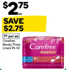 Woolworths Carefree Barely There Liners offer