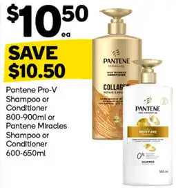 Woolworths Pantene Pro-V Shampoo or Conditioner or Pantene Miracles Shampoo or Conditioner offer