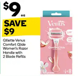 Woolworths Gillette Venus Comfort Glide Women's Razor Handle with 2 Blade Refills offer