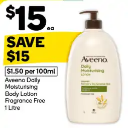Woolworths Aveeno Daily Moisturising Body Lotion Fragrance Free offer
